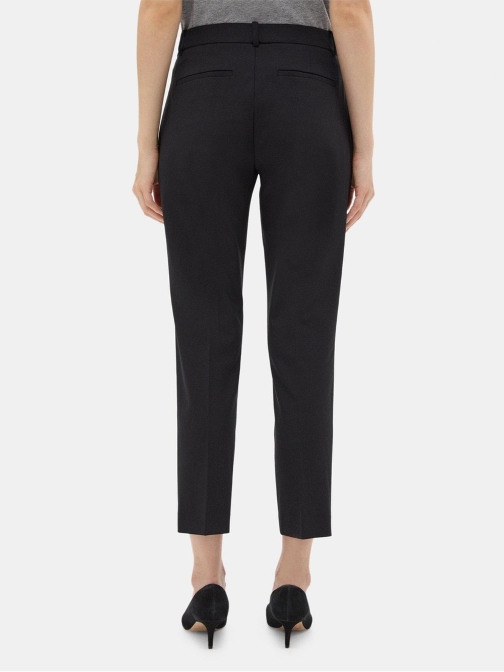 Theory Sevona Stretch Classic Black Tailored Ankle Pants - Women's